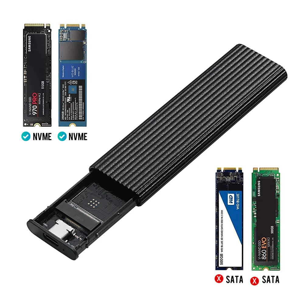 Aluminium M.2 HDD Behuizing Case Harde Schijf Box B-KEY Externe Harde Schijf Box USB C Interface Ondersteuning SATA Protocol - afbeelding 1