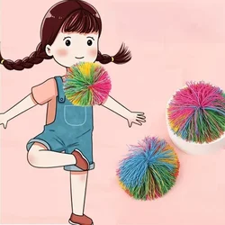 Jugging Ball Colorful Rubber Wire Ball Toy For Kids Anti-Stress Stretchy Ball Children's Novelty Toys Funny Rubber Toy