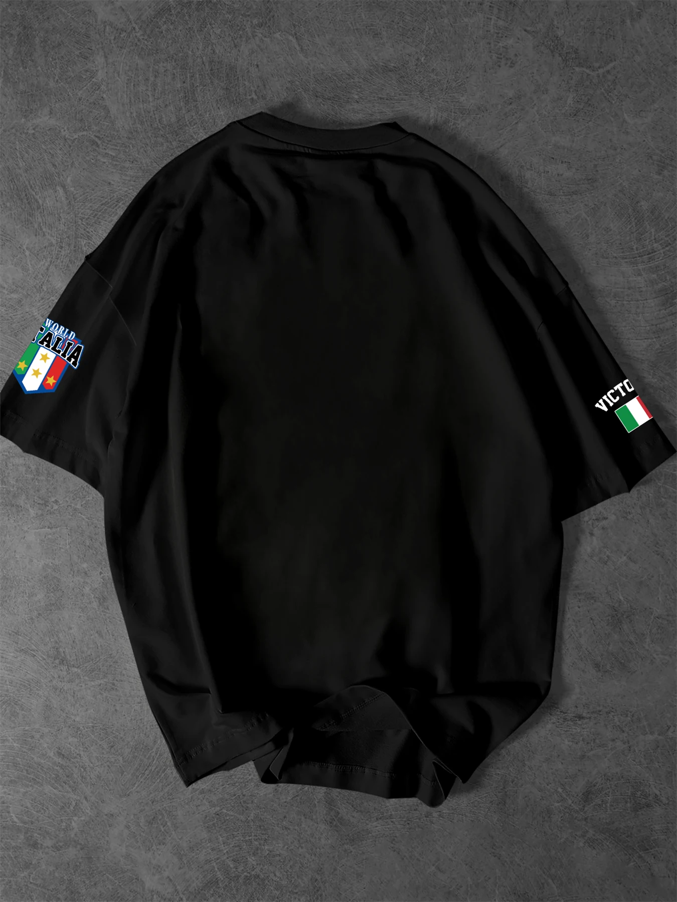 Men's ITALIA World Victory Print T-Shirt 100% Polyester Casual Streetwear Short Sleeve Tee S-XXL