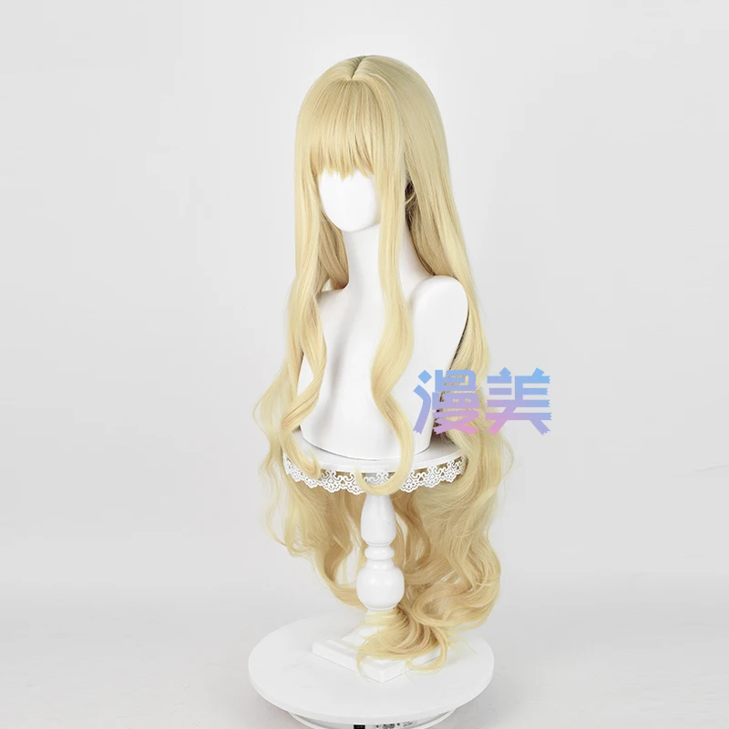 Mashiro Rima Cosplay Wig 100cm Long Light Golden Cruly Women Wigs Accessory Heat Resistant Synthetic Hair Anime Halloween Wig