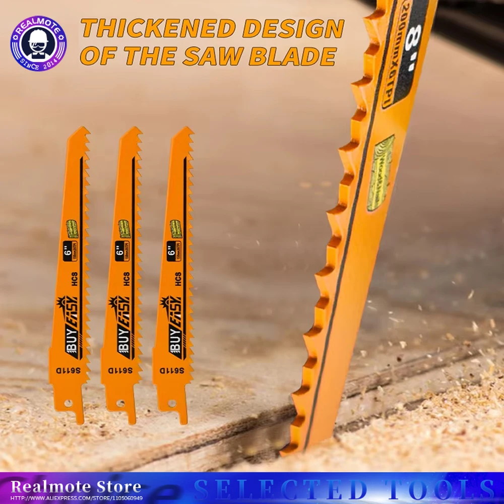 10pcs HCS Thickened Saw Blades Set Multi-Purpose for Wood Metal Fibreboard Reciprocating Saw Power Tool Accessories Kit High Car