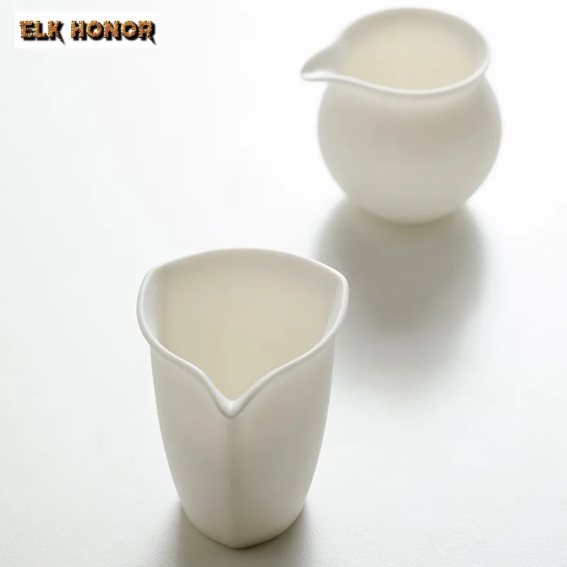 200ml Dehua Mutton Fat Jade White Porcelain Tea Pitcher Traditional Fair Cup Sharing Pot Cha Hai Justice Cup Teaware Accessories