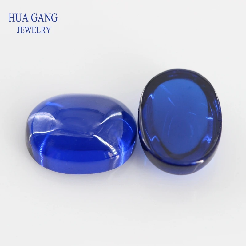 Synthetische edelsteen 5 #   robijn korund ovale vorm blauwe spinel cabochon gesneden platte bodem synthetische korund edelstenen steen voor sieraden