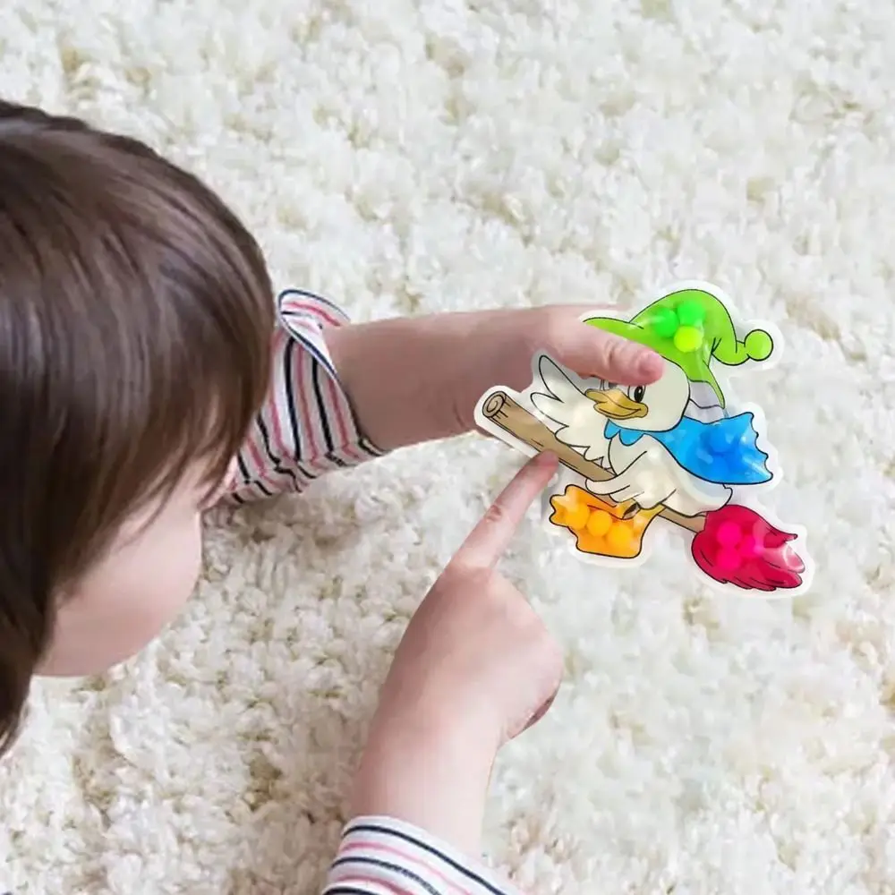 Tapete dobrável pato squeeze brinquedo classificação de cores dos desenhos animados pato beliscar brinquedos macio colorido pato brinquedo mini ornamentos