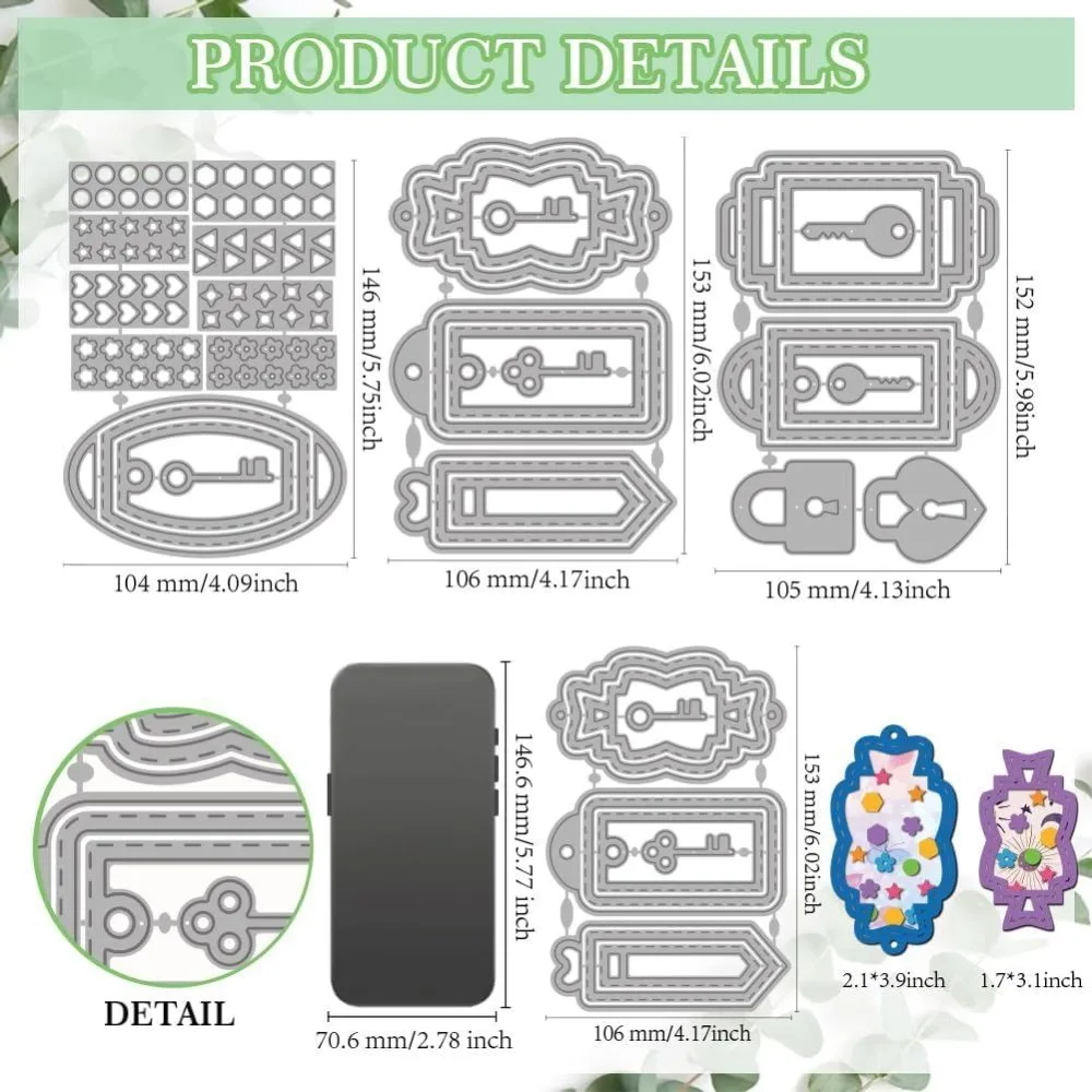 Keychains Shakers Labels Cutting Dies Keys Locks Metal Die Cuts Template Various Geometric Figures Embossing Carbon Steel