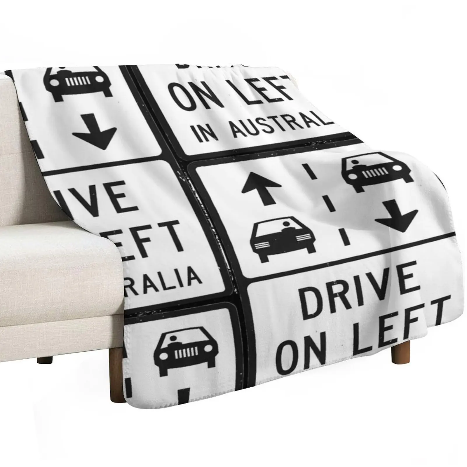 Drive on the left in Australia - road sign Throw Blanket Soft Beds Luxury Brand Sofa Throw Thins Flannels Tourist Blankets