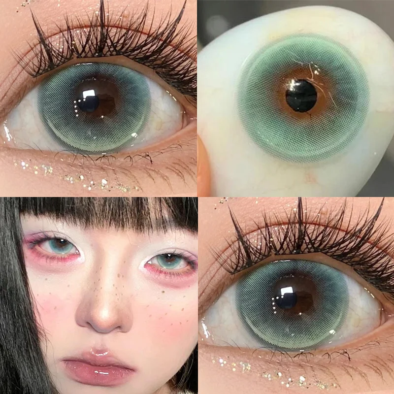 A Pair of Colored Contact Lenses Eye Grooming Cosmetics and Eye Contact Students Use Anime Eyes to Try Eye Contact Myopic Lens