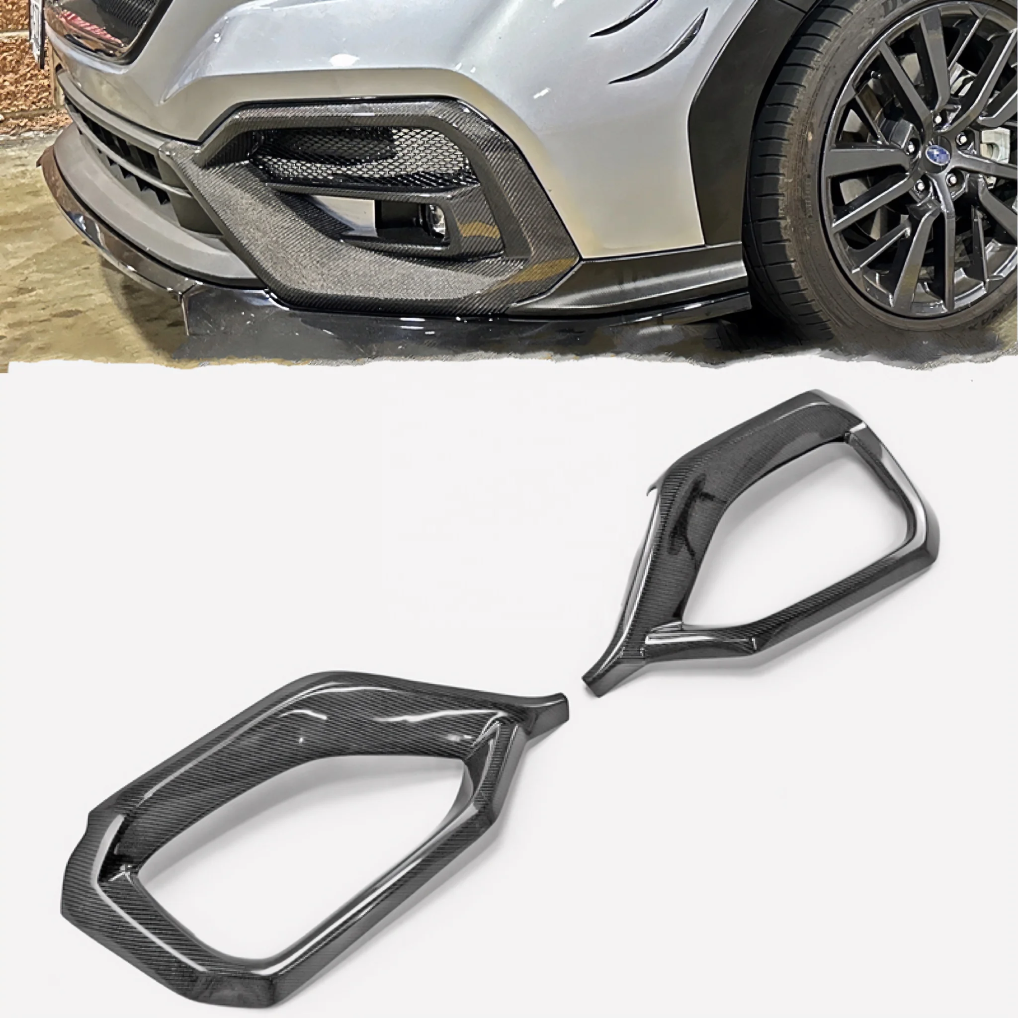 

For Subaru VBH WRX OE Type Full Fog Light Cover New WRX Front Bumper Carbon Fog Light