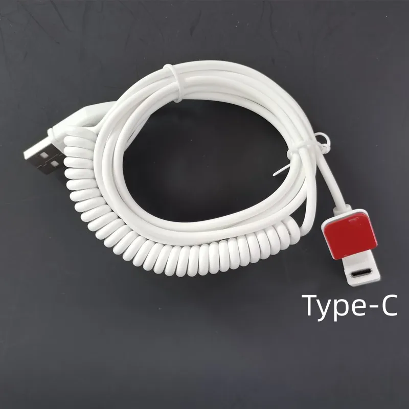 Micro-USB/Type-C/Lightning White Color Cable With Adhesive Sticker for Cell Phone Charging Alarm Security Display