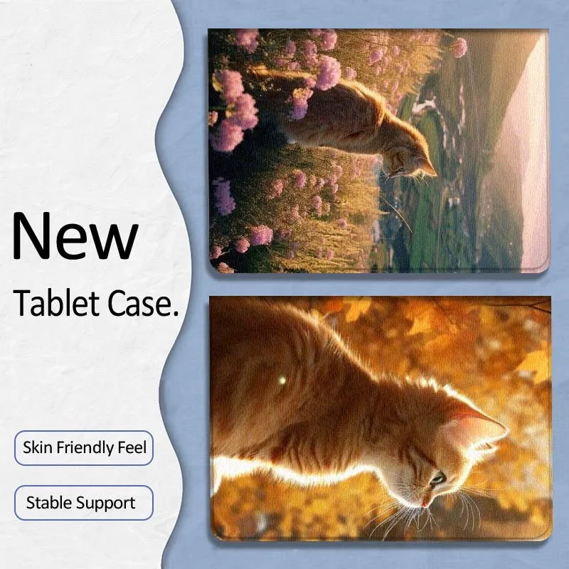

Orange Cat Autumn Sunlight For Xiaoxin Lenovo Tab P12 Extreme Legion Y900 Idea Pro GT 12.1 2025 Foldable Tablet Case Gift
