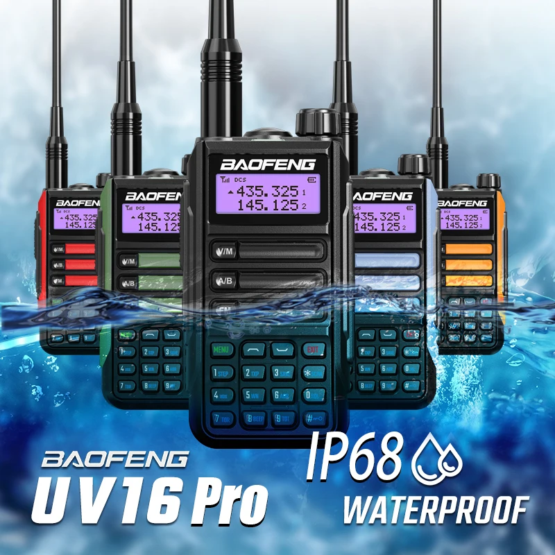 BaoFeng UV-16 PRO High Power Antenna Walkie Talkie With USB Charger Long Range Waterproof UV16 Transceiver Two Way Radio Type-C