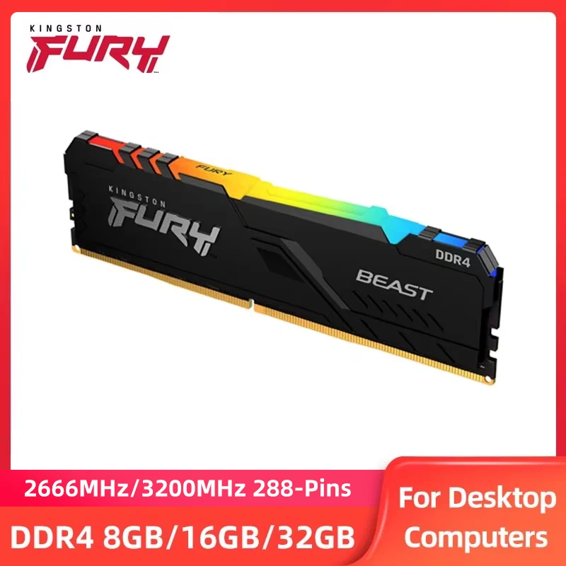 

Kingston DDR4 2666 3200 3600 МГц 8 ГБ 16 ГБ 32 ГБ Настольная оперативная память DIMM 288pin 1,2 В Настольная внутренняя память Ram ddr4 для игр