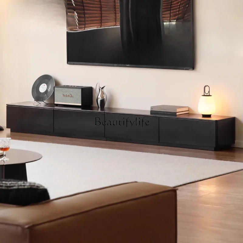 

02*Solid wood TV cabinet Modern simple floor storage floor cabinet
