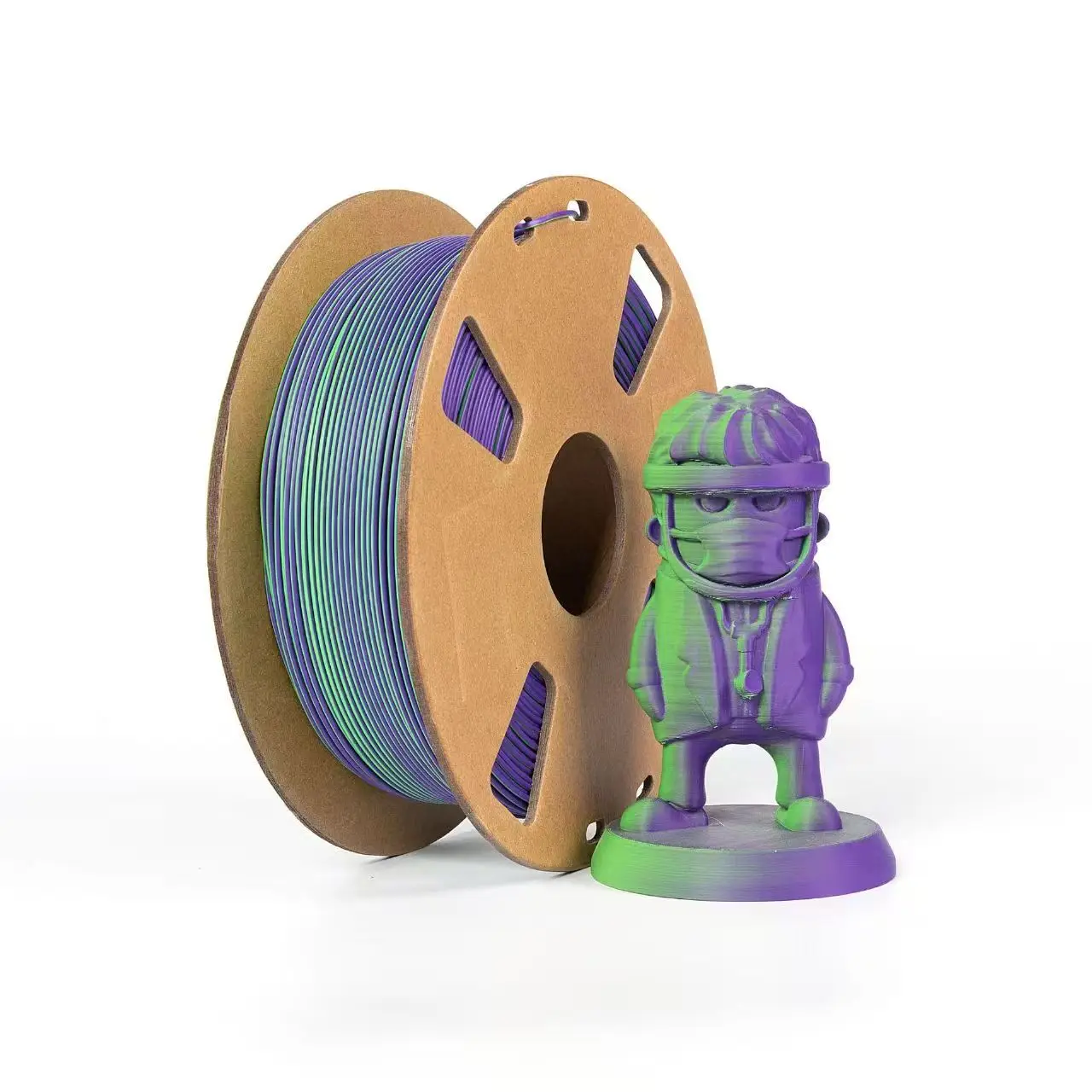 

Матовый PLA-филамент для 3D-принтера - двухцветный (зеленый-фиолетовый), с гладкой поверхностью, для 3D-печати с эффектом изменения цвета, 1.75 мм, 1 кг