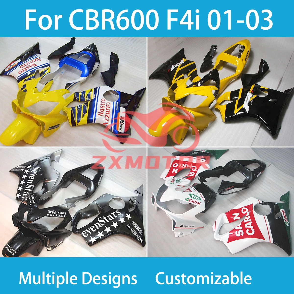 

For Honda CBR600 F4i 2001 2002 2003 Fairing Kit CBR600 F4i 01 02 03 Customizable Motorcycle Accessories Shell Fairings