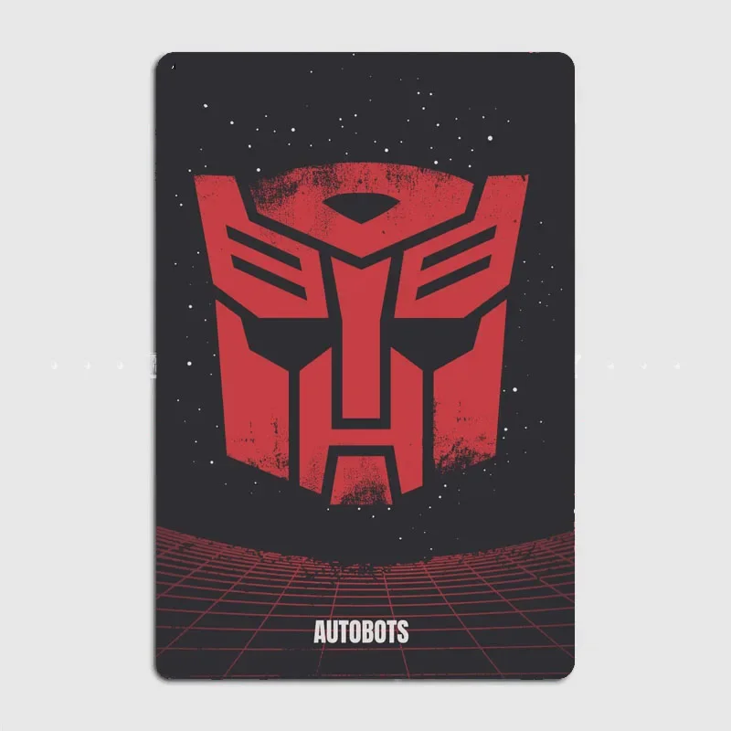 Optimus Prime Autobots Iconic Badge Poster Print Wall Art Metal Club Bar Vintage Garage Garden Tin Sign Decor Room Decoration