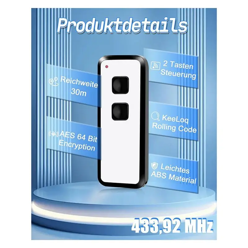 A92Z 433.92 Mhz Garage Door Remote Control, For NOVOFERM NOVOTRON 502 MAX43-2, MINI-NOVOTRON 522,Garage Door Opener