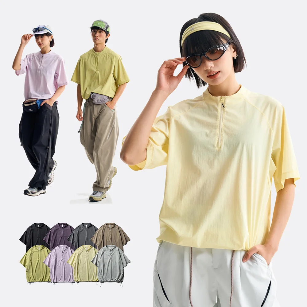 Sports Short Sleeve Tshirt Men Women Summer Outdoor Hiking Cycling Breathable Quick Dry Loose Casual T-shirt Tops