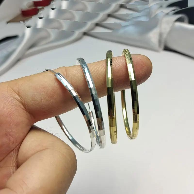 316L Edelstahl 3-6CM Schneidbare Creolen für Damen, modisch, gelbgoldfarben, Ohrringe und Ringe, Schmuckgeschenke – Detail 6