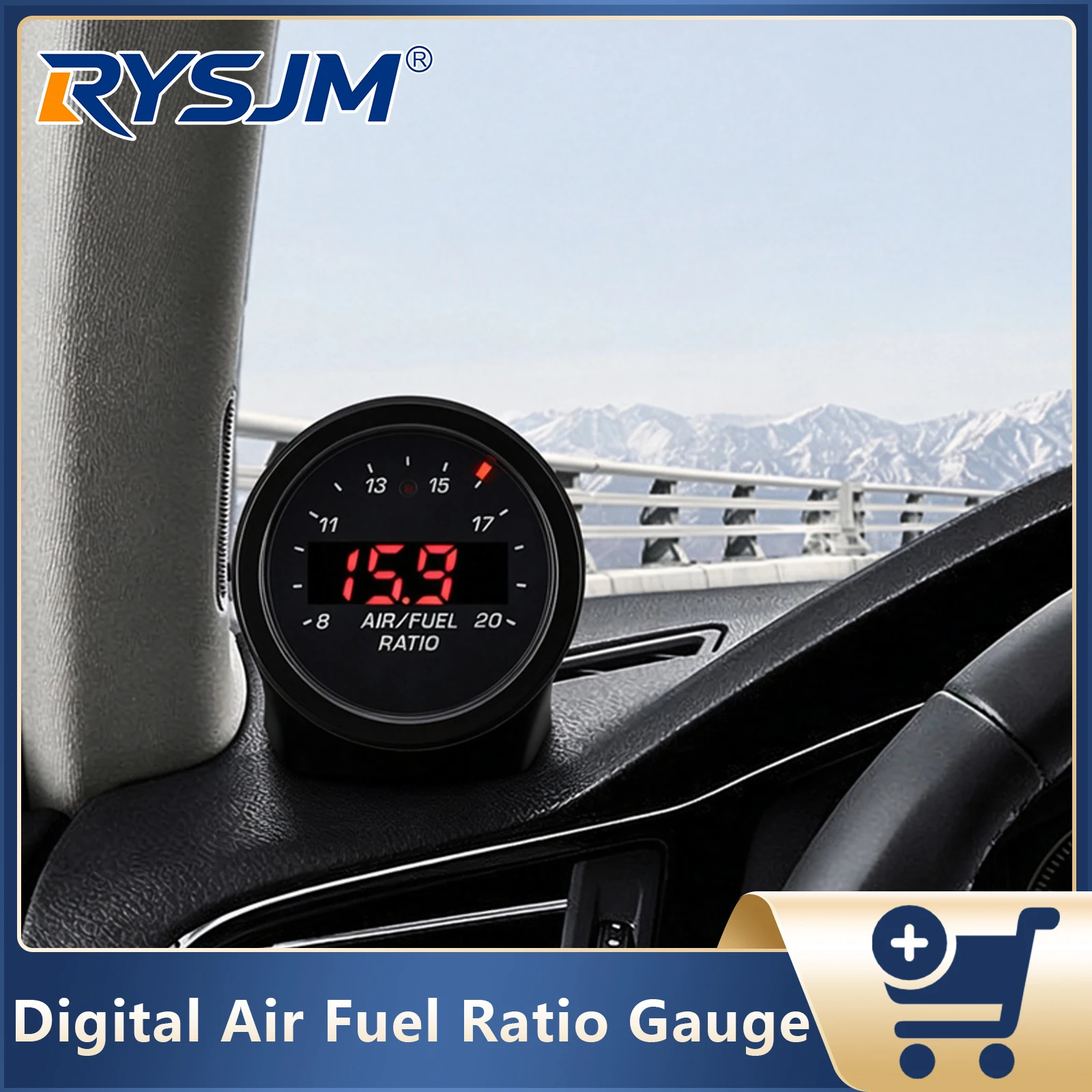 Car AFR Wideband Gauge Kit O2 Air Fuel Ratio Meter O2 Oxygen Sensor For Lambda Air-fuel Ratio Indicator Auto Accessories