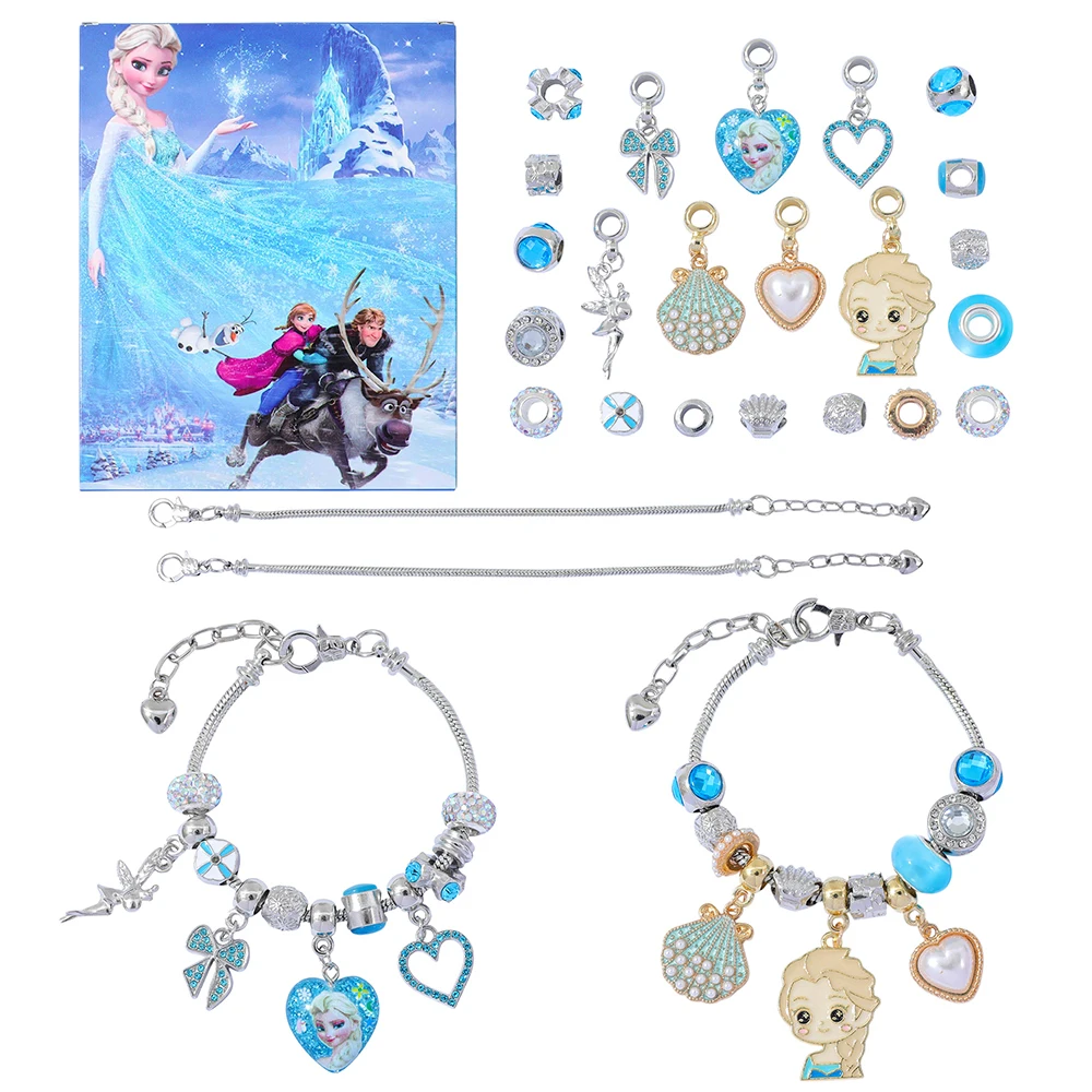 Disney Movie Frozen Figure Advent Surprise Blind Box Fashion Charm DIY Elsa Princess Pendant Toy Gift for Holiday Accessory