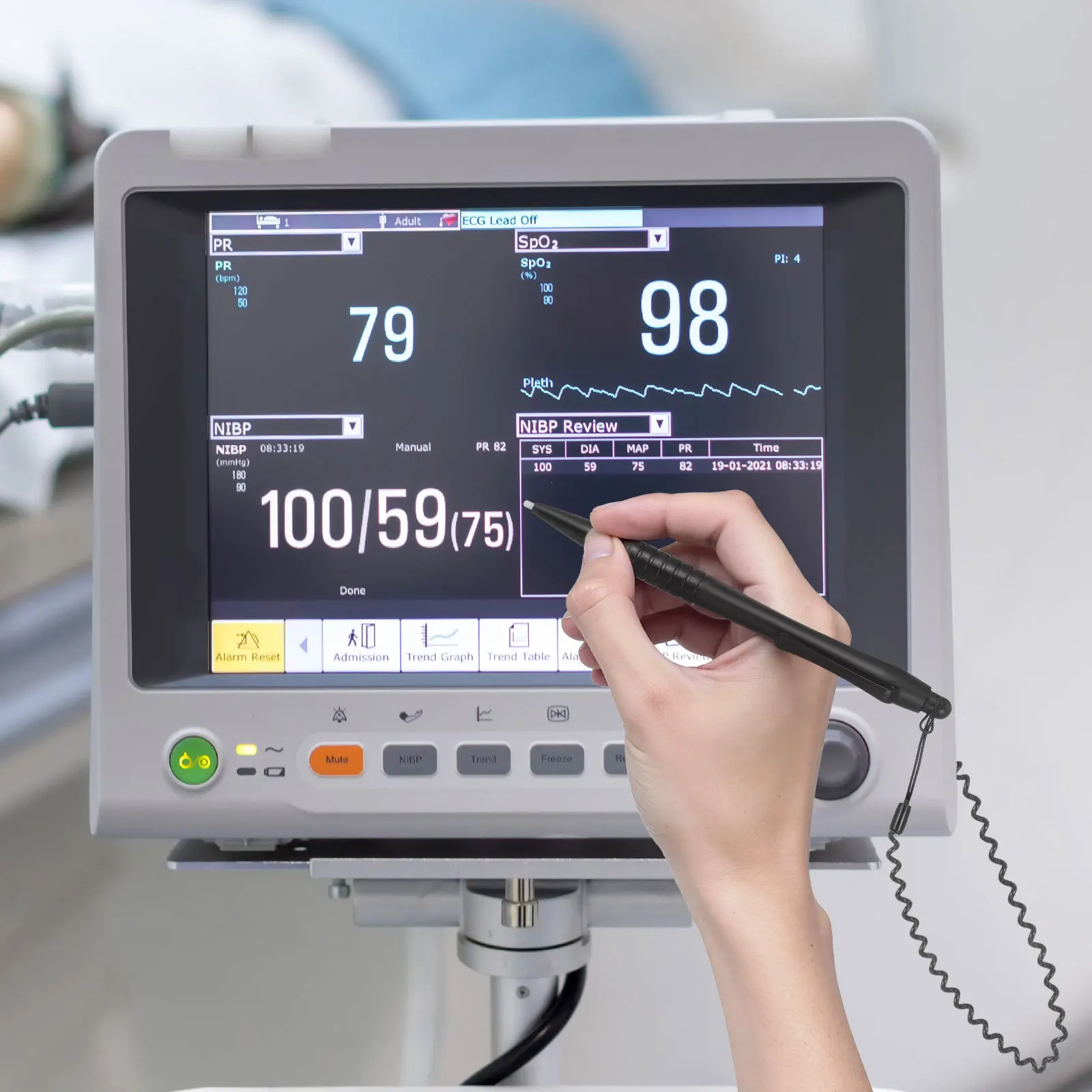 

2Pcs Resistive Screen Stylus Pen with Lanyard Smooth Hard-Tip for Scratch-Free Writing Machines Industrial Control