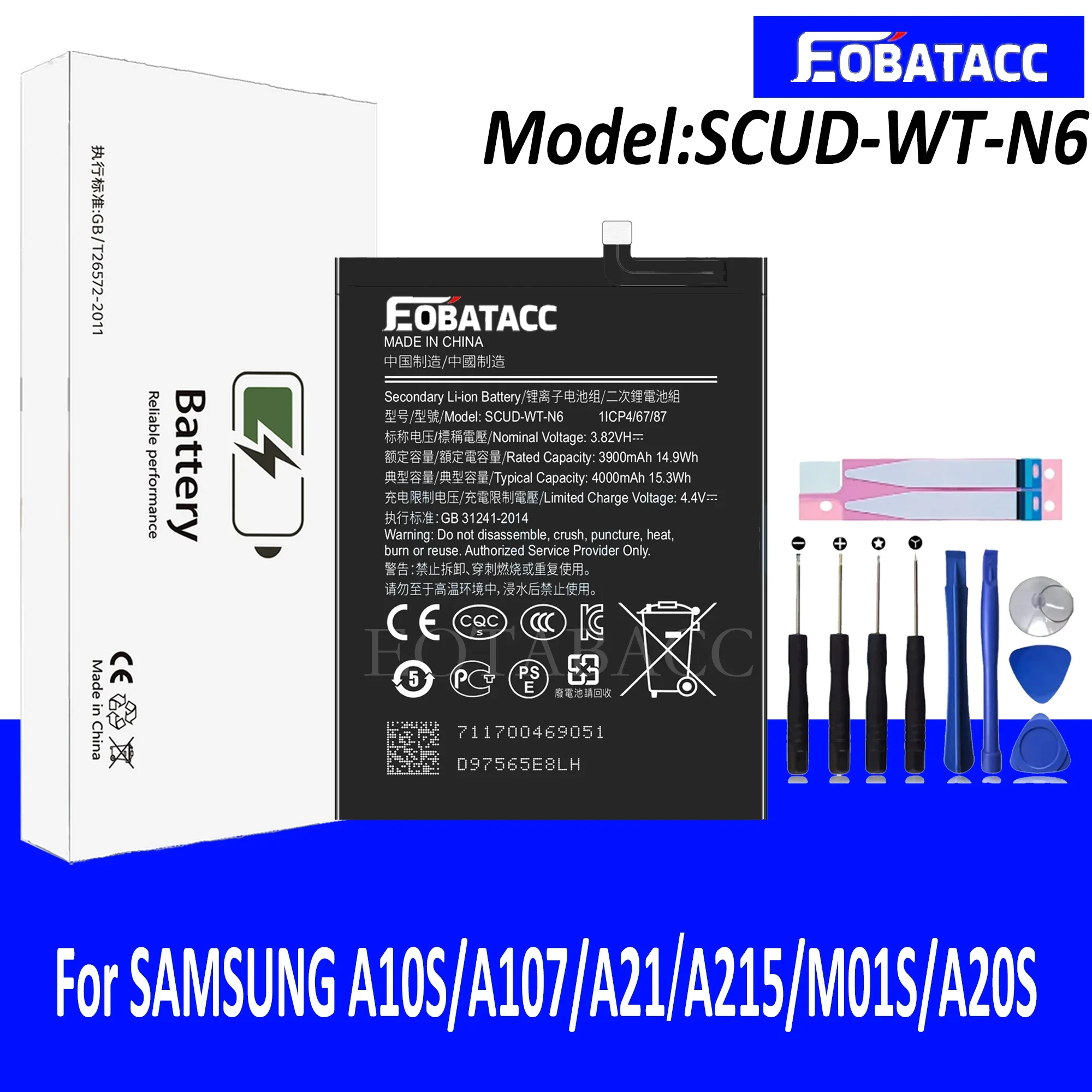 

EOTABACC New 100% High Quality SCUD-WT-N6 Battery For Samsung A10S/A107/A21/A215/M01S/A20S Mobile Phone Bateria