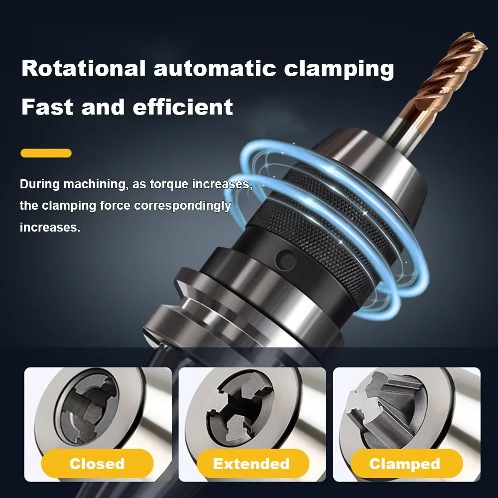 BT30 BT40 BT50 APU08 APU13 APU16 Tool Holder APU Drill Chuck Keyless CNC Integrated Self-Tightening Lathe Milling Tool Holder