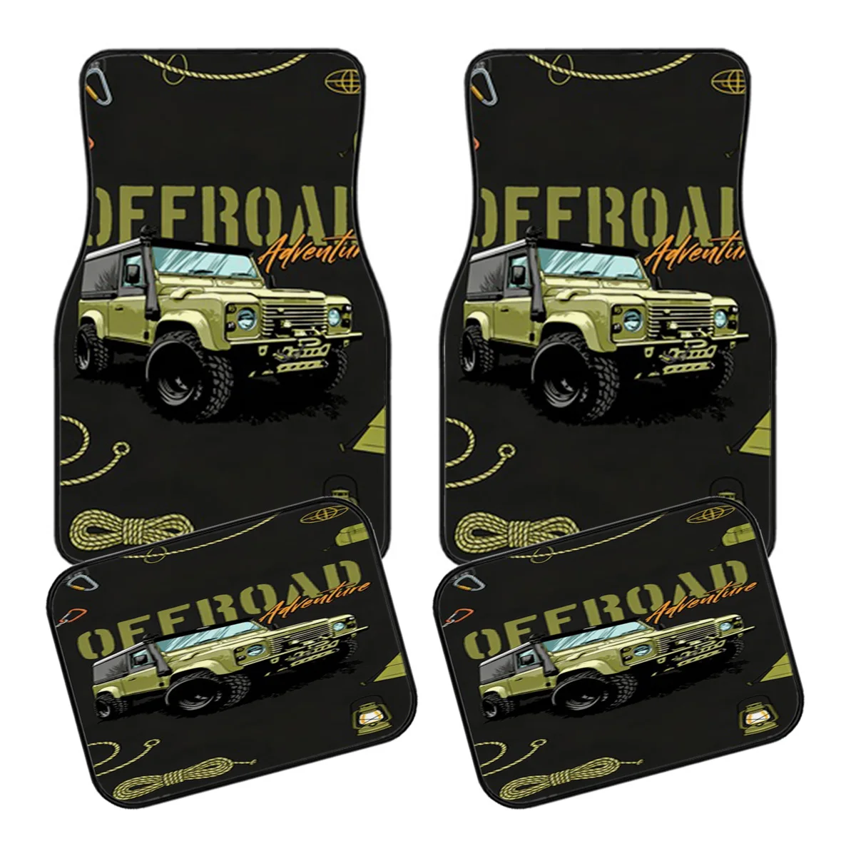 4pcs Car Floor Mat Set | Universal Full-Coverage Floor Mats |, Anti-Slip & Wear-Resistant | Compatible With Sedans/SUVs/Pickup T
