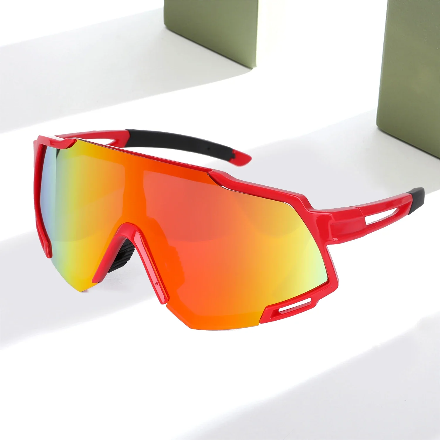 Lunettes de soleil de vélo de route sans monture pour hommes et femmes, lunettes de soleil de sport, bouclier sans cadre, vélo d'extérieur, mode