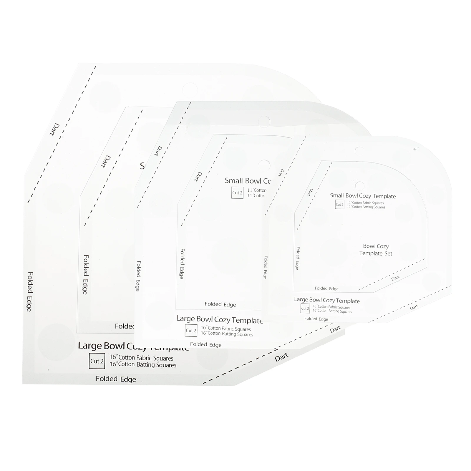 3Pcs Acrylic Quilting Ruler Sewing Template Bowl Cozy Pattern Reusable Craft Stencil for DIY Bowl Pad Making Sewing Template