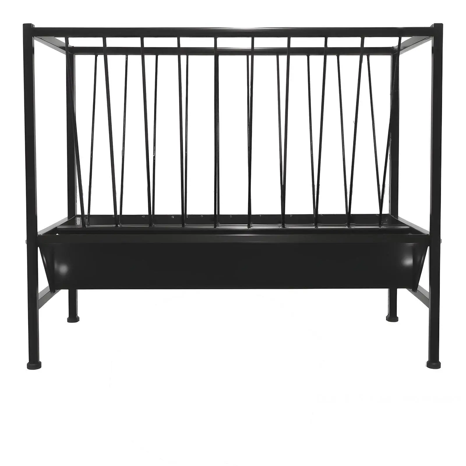 2-in-1 Livestock Hay and Grain Feeder, 70 Gallon Hay Rack with Bottom Feed Trough, Steel Farm Feeder for Sheep, Goats