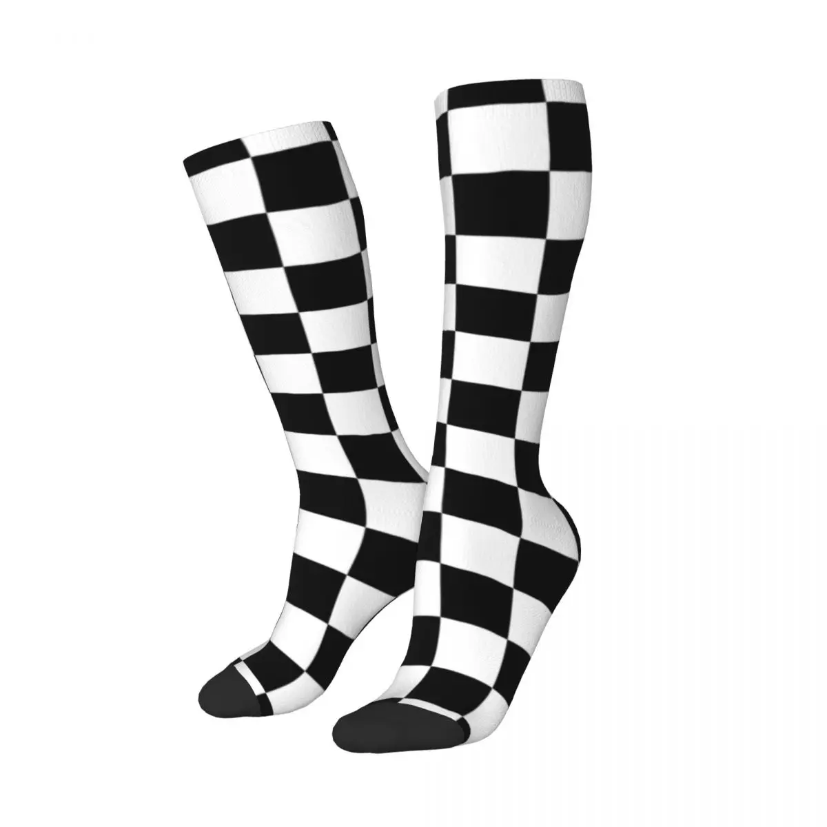 Black And White Checkered Socks Harajuku Sweat Absorbing Stockings All Season Long Socks Accessories for Unisex Christmas Gifts