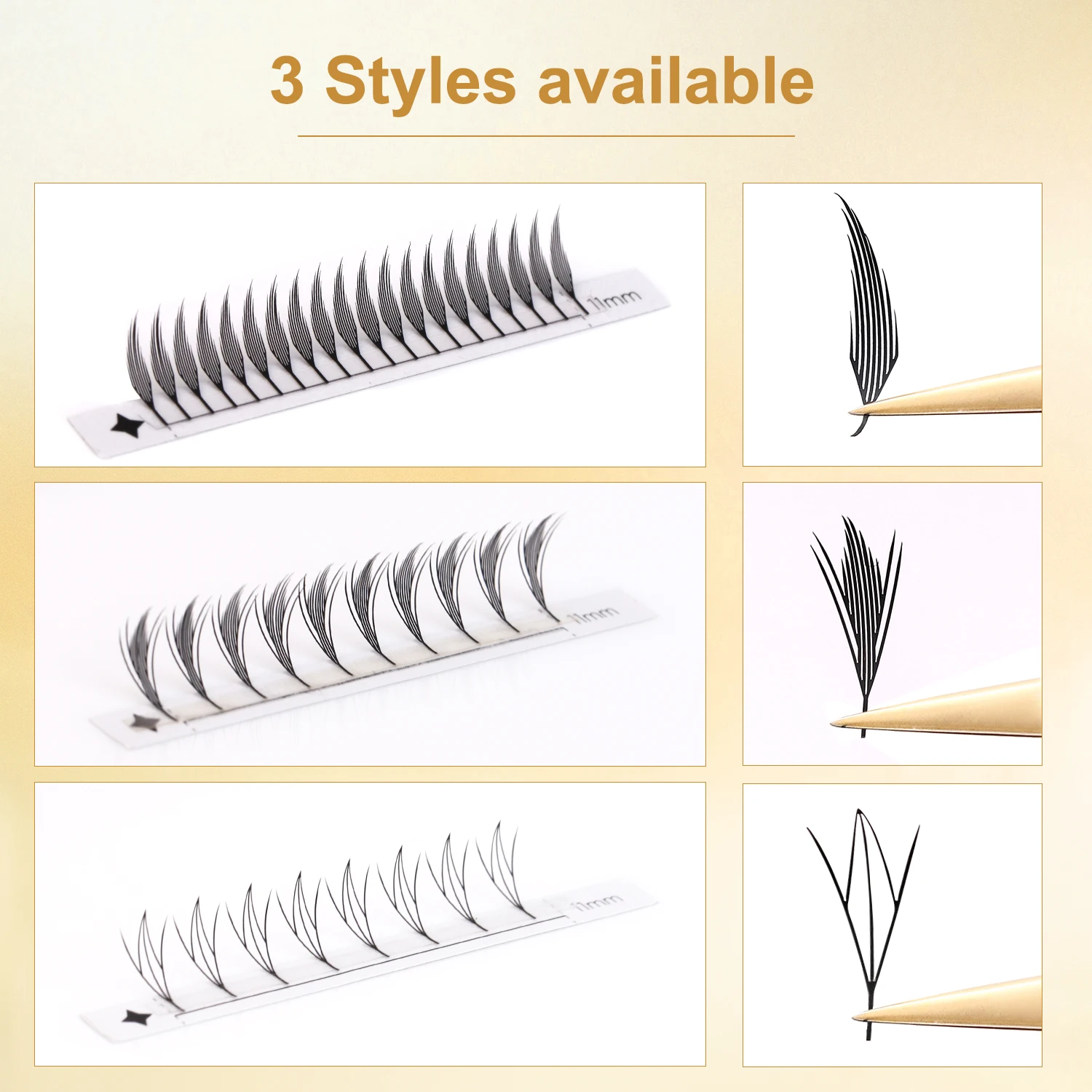 Wholesale 10 cases/Lot Premade Spire Eyelash Plume Fluttering Eyelash Extensions Anime Effect Soft Feather Comic Flase Eyelashes