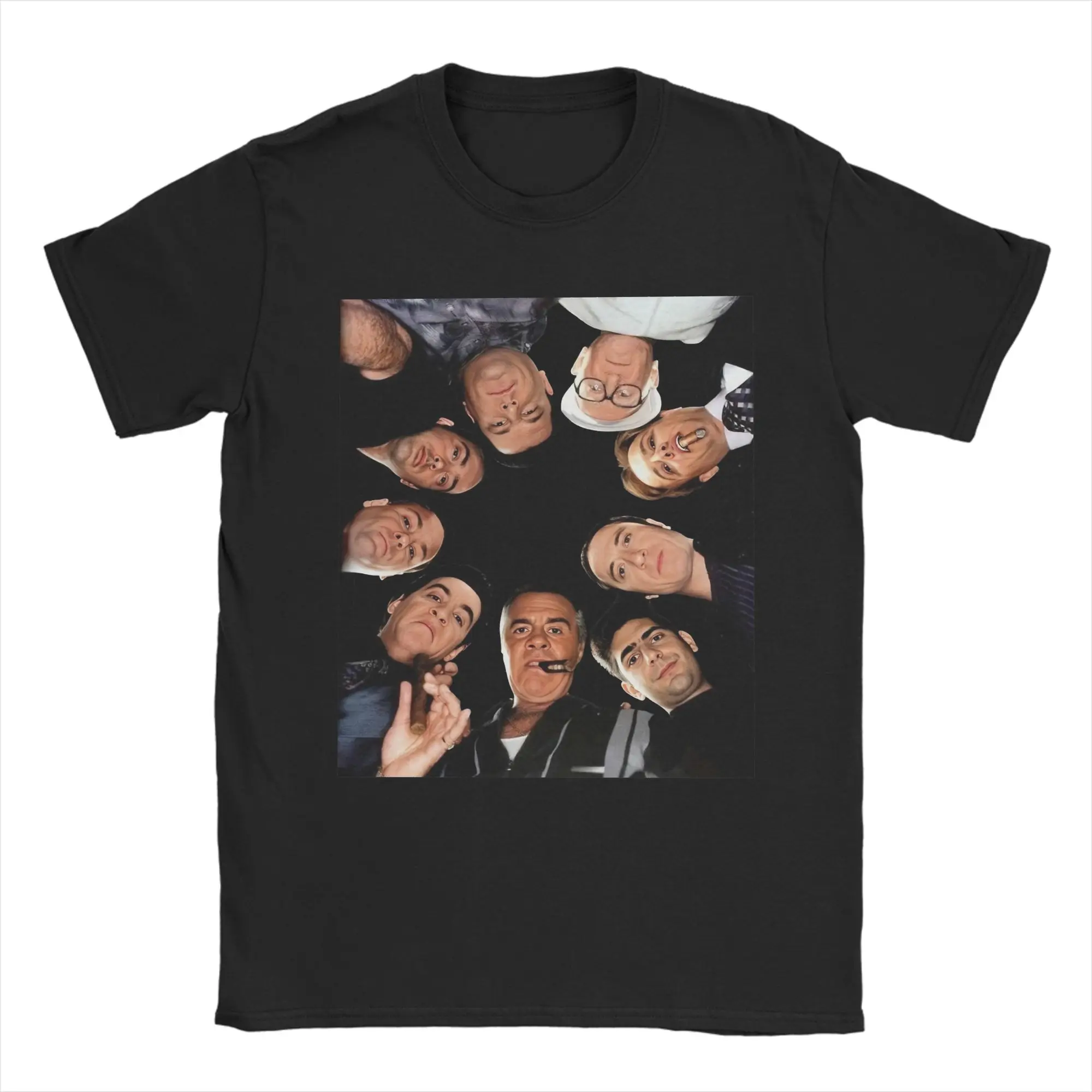 Vintage Mafias Group Sopranos Tv Show T-Shirts Men Round Collar 100% Cotton T Shirts  Short Sleeve Tees Plus Size Clothes