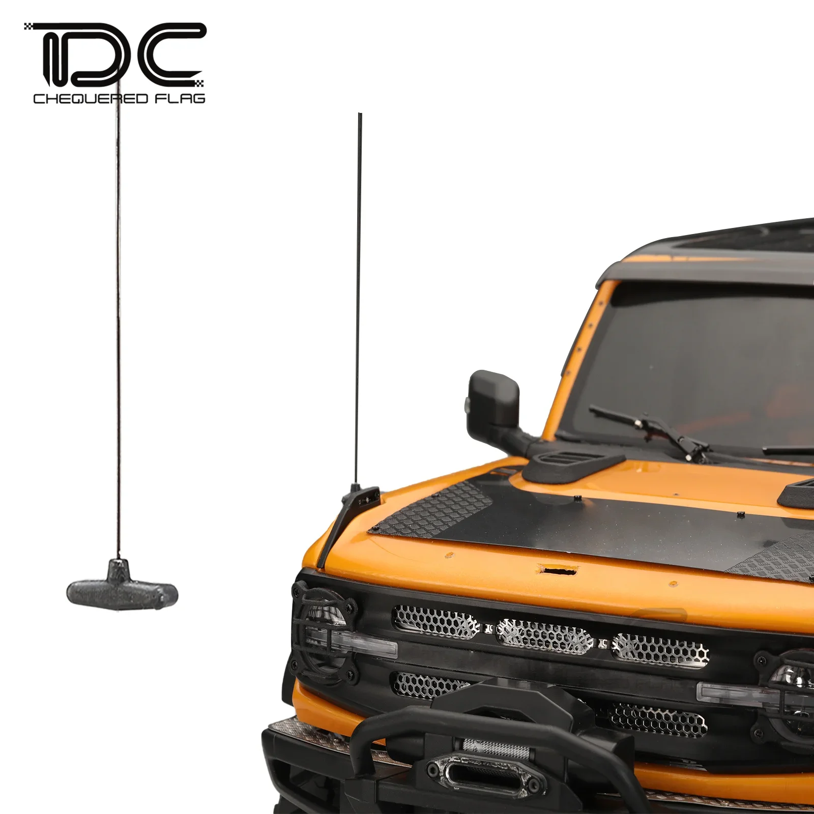 Antena frontal 1/10 para bronco novo 2021 92076-4 decoração de nylon rc crawler peças de carro acessórios de atualização