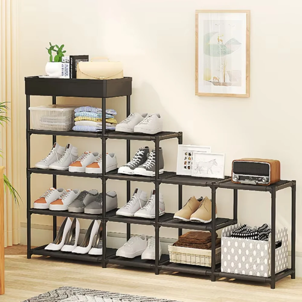 Living Room Trapezoidal Storage Rack Household Multi-Purpose Dust-proof Large Capacity Multi-functional Assembly Shoe Cabinet