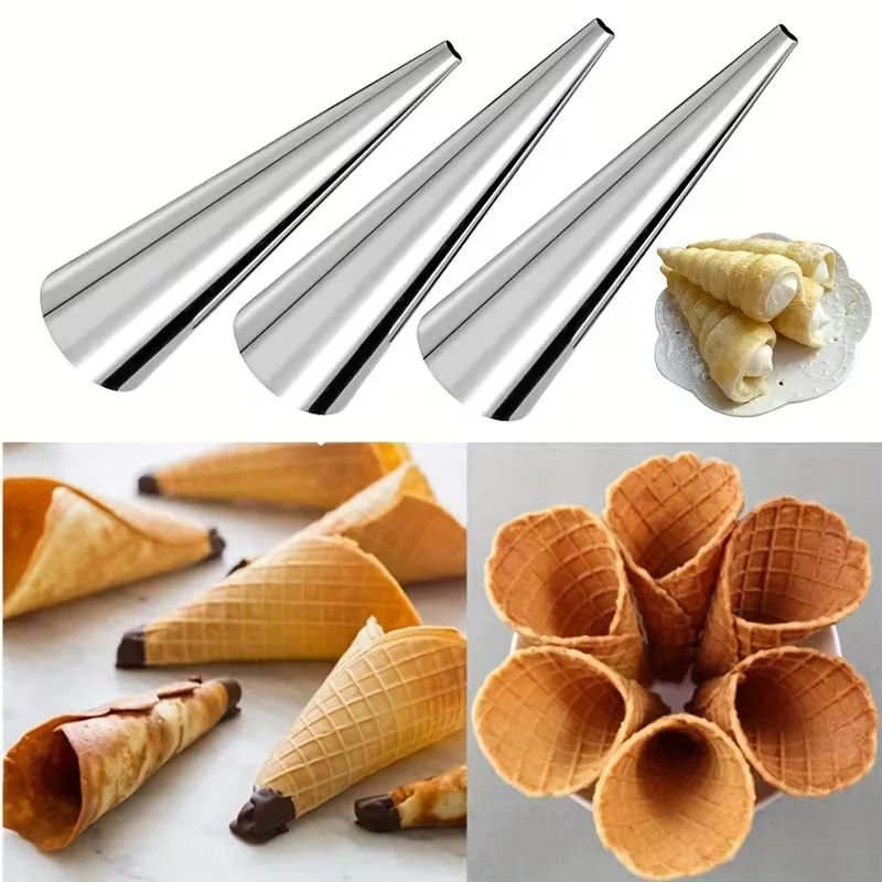 Stainless Steel Conical Baking Mold | 12.4cm Cone Shaped Pastry Tool for Croissant & Danish
