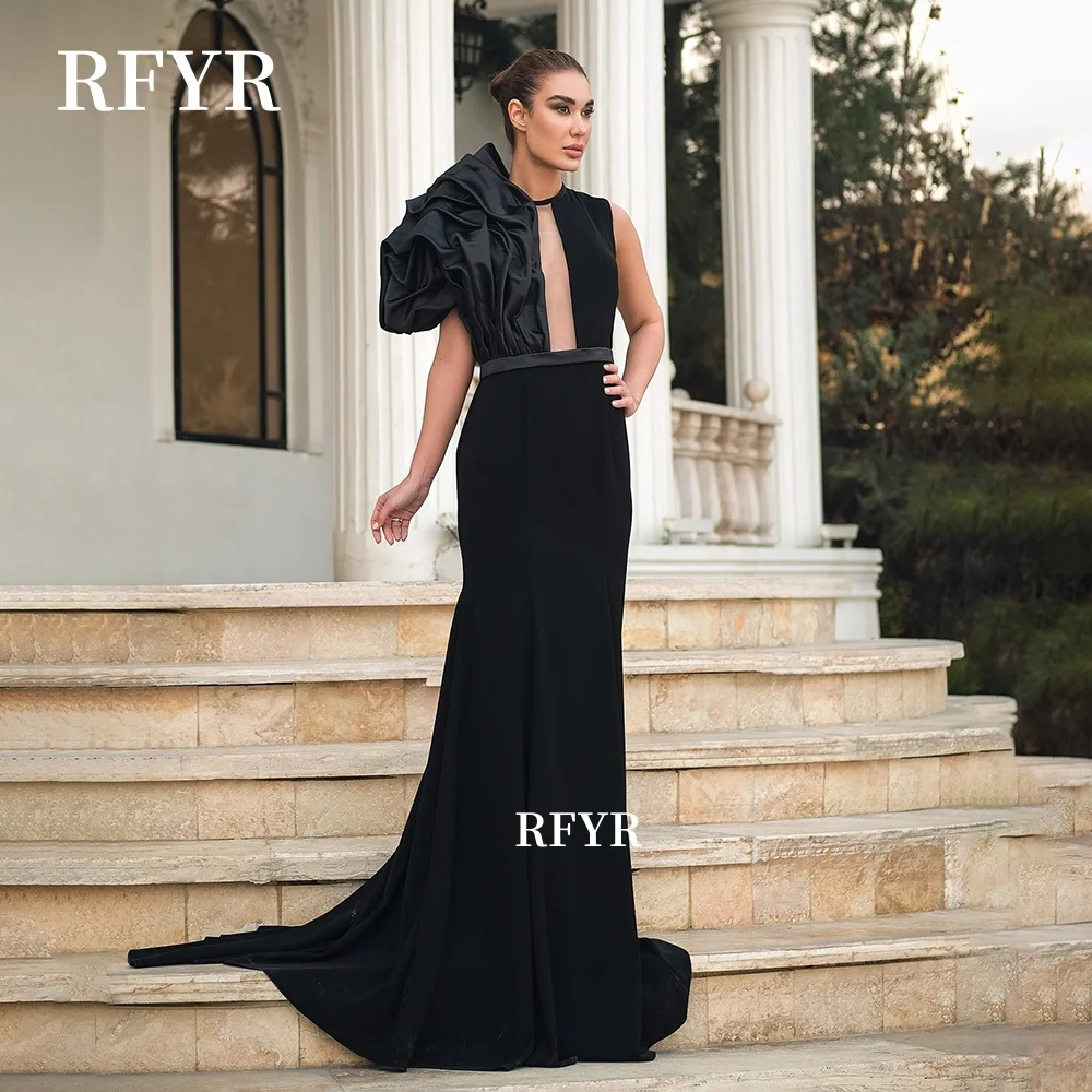 

RFYR Вечернее платье с бретелькой на шее, сексуальное вечернее платье с v-образным вырезом, элегантное платье русалки для выпускного вечера مناسبة رسمية, индивидуальное платье