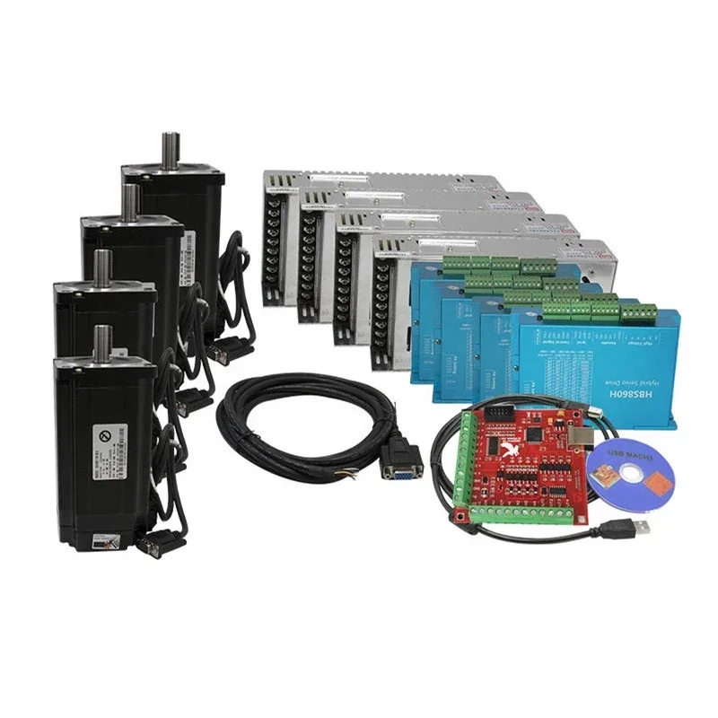 

Nema 34 12N.m Closed Loop Stepper Motor Kit Hybird Servo Driver HBS860H +86HB250-156B