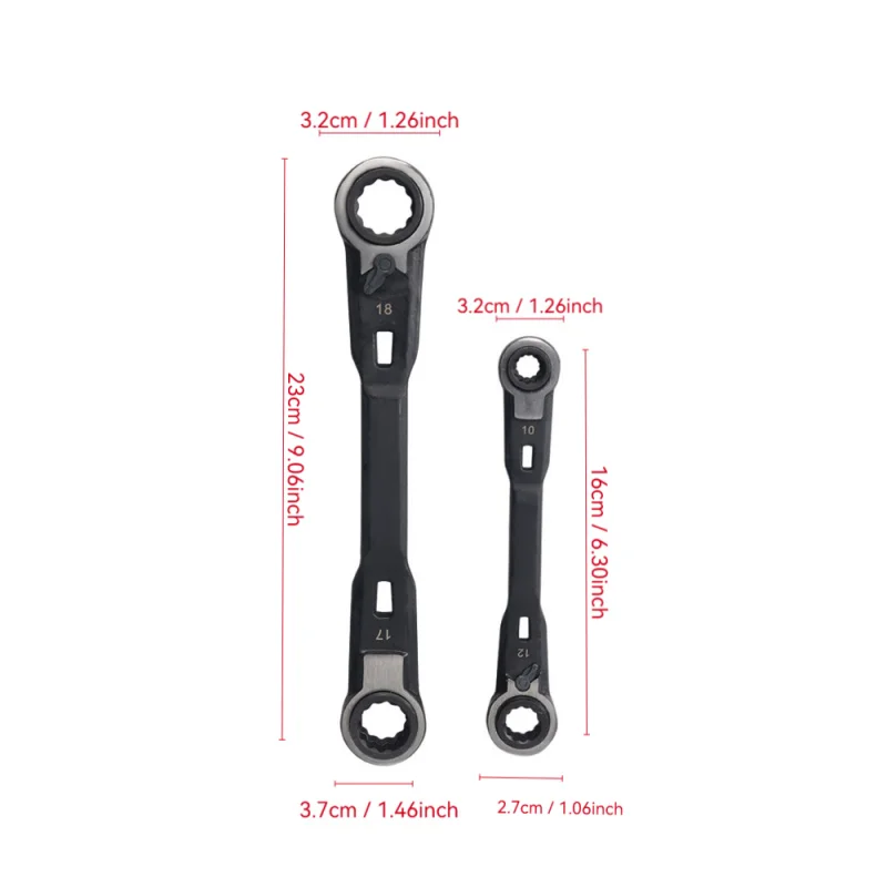 2pcs Wrench Set Open Double Purpose Combination Ratchet Wrench Accessories Portable Spanner Repair Tool 8*10-12*13 / 16*17-18*19
