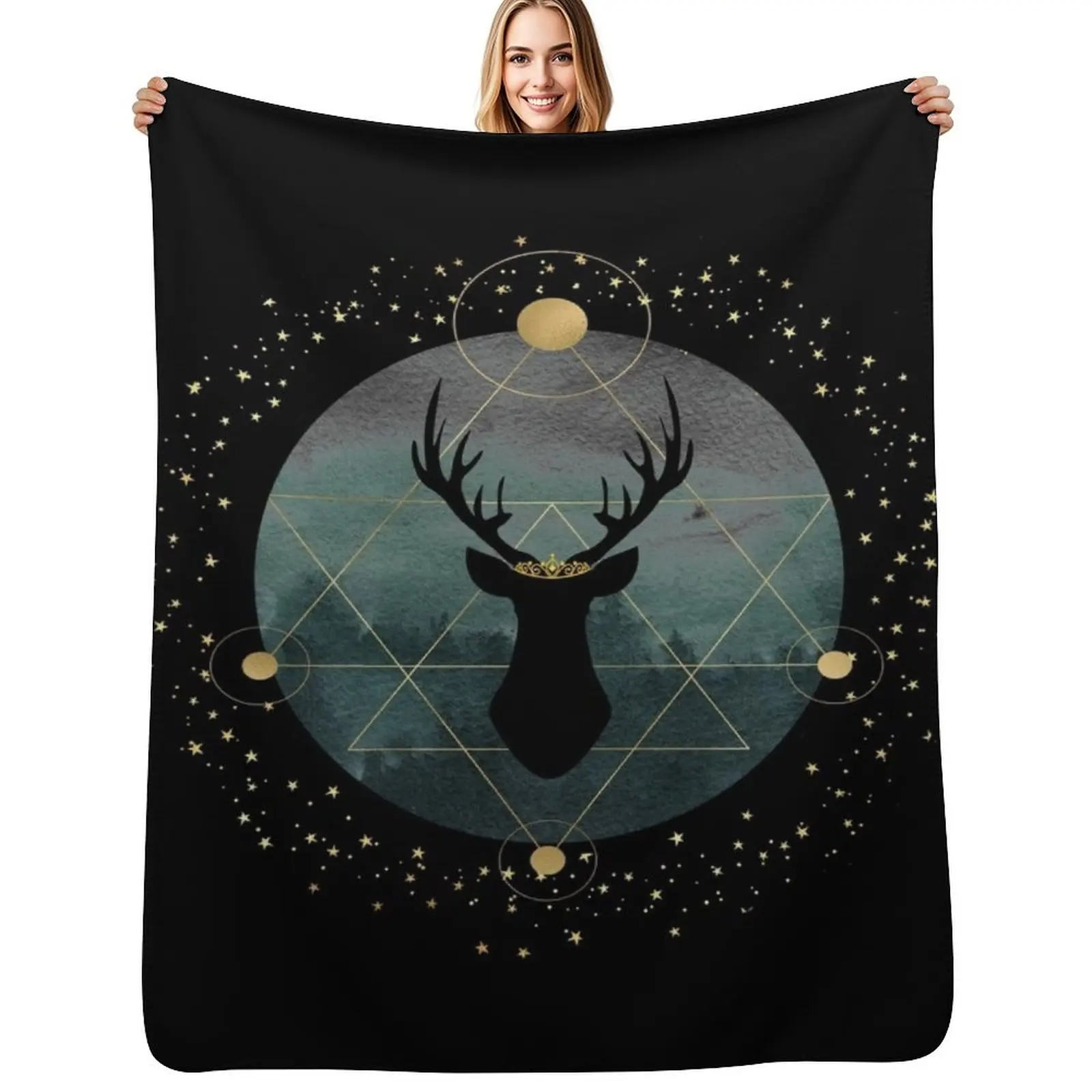 

Throne of Glass- Forest Stag Throw Blanket Soft Extra Large Throw Hairy Moving Blankets