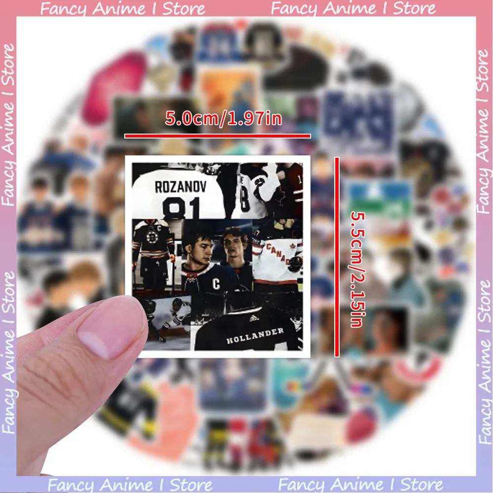 60 Adesivos Impermeáveis Aquecidos de Rivalidade Shane Hollander e Ilya Rozanov para Skate, Celular e Caderno DIY