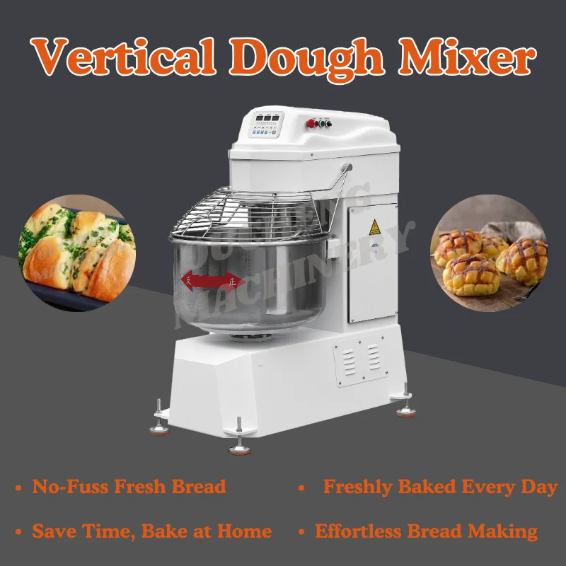 Industrial Vertical Dough Mixer Automatic Bread Dough Mixing Machine for Commercial Bakery Food Processing Equipment. view 2