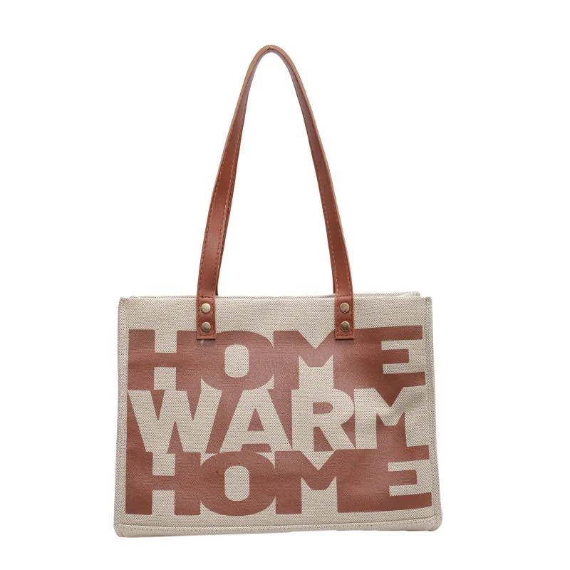 エレガントなカラーブロックショルダーバッグ 2025年新作 レディース、高級感のあるレタープリントトート、あらゆるシーンに合うファッショナブルなクロスボディバッグ