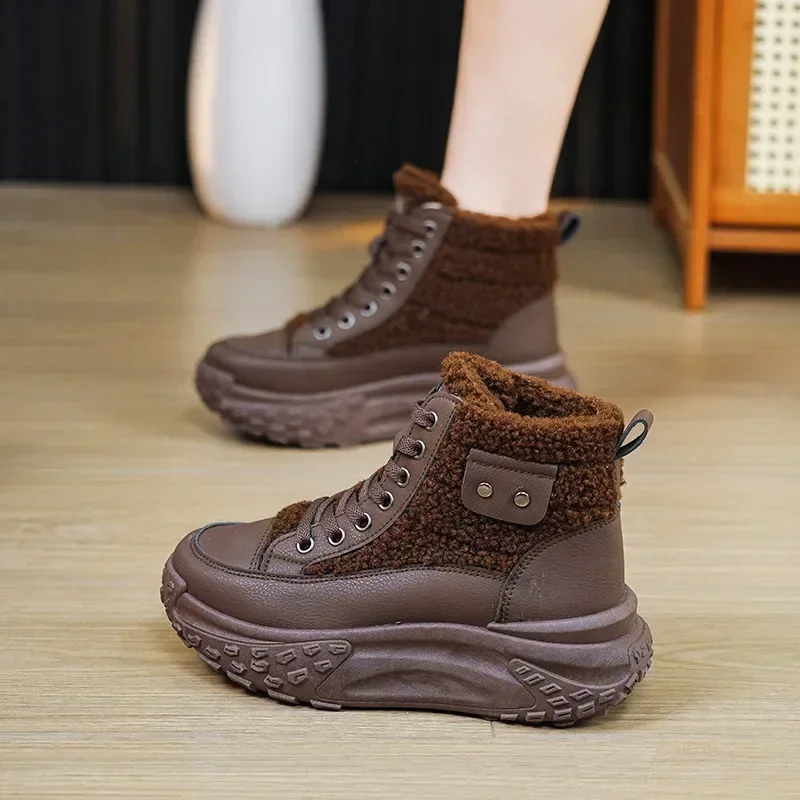 2014 New Winter Women Boots Winter Plush Thick Soled Snow Boots Women Cotton Shoes Platform Sneakers Zapatillas Deporte