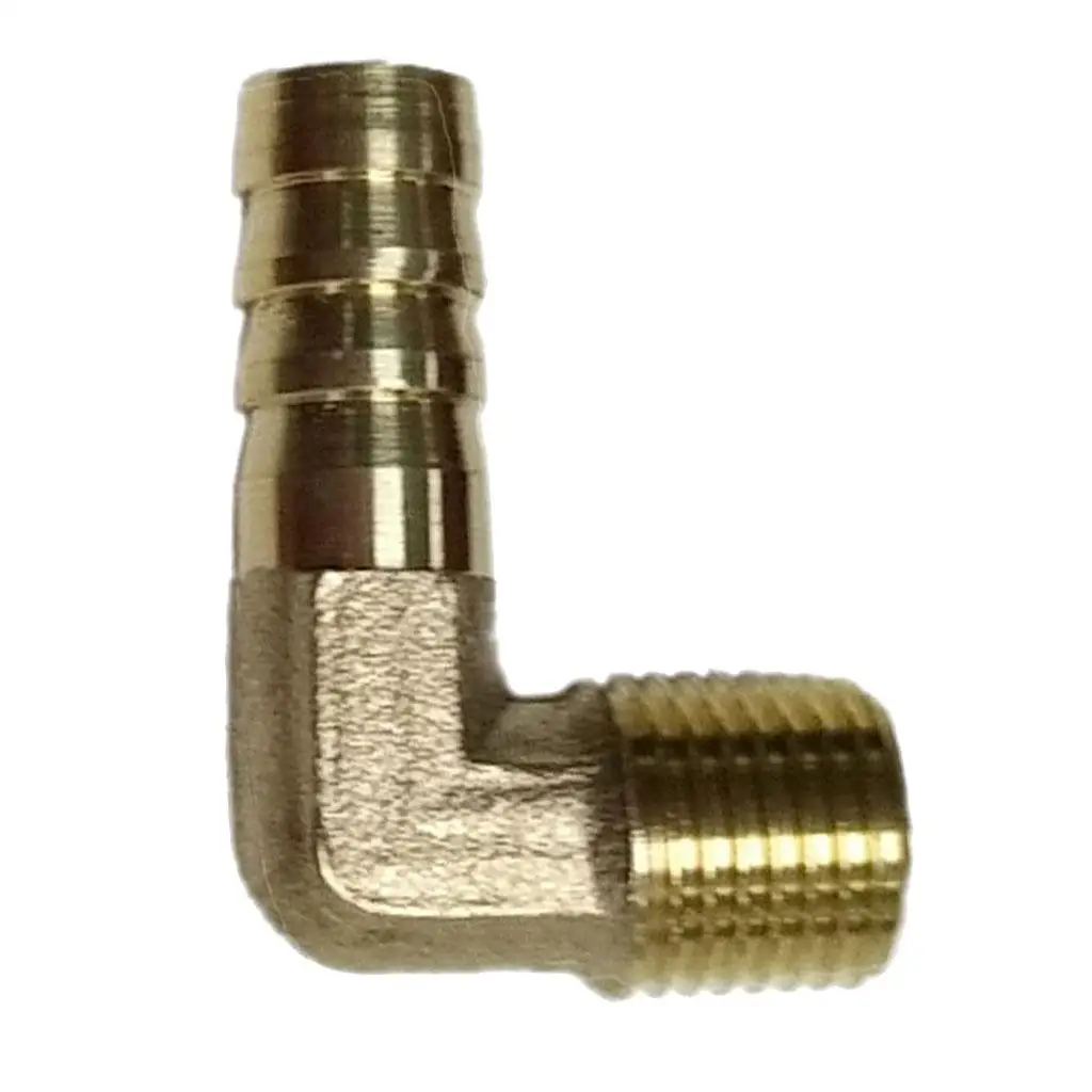 BSP to 6/8/10/12mm Brass 90 Degree Male Elbow Barb Hose Tail Pipe Gas Fittings