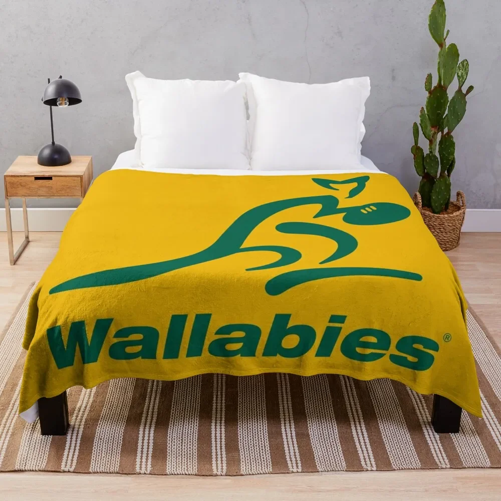 

Australia Rugby Wallabies Yellow Wallaby Throw Blanket Furrys Flannel Fabric For Decorative Sofa Blankets