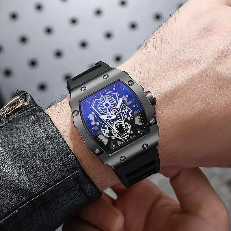 1/2PCS Luxury Large Dial Men Quartz Watches Silicone Band Men's Sports Watch Casual Wristwatch Reloj Hombre（Without Box）