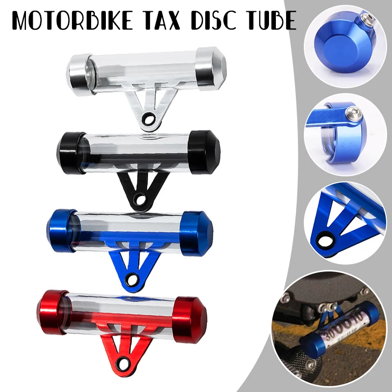 

Tube Tax Disc Registration Label Holder Universal Motorbike Tax Disc Tube Cylindrical Holder Frame Waterproof Detachable